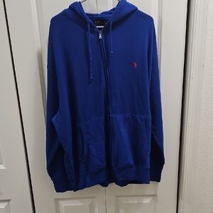 Polo by Ralph Lauren Men's Blue Hooded Zip-Up Sweater